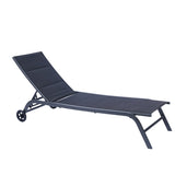 ZUN Outdoor Patio Chaise Lounge Chair, Five-Position Adjustable Metal Recliner, All Weather For W41958338