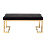 Black and Champagne Bench with C Metal Base B062P189145