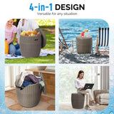 9.5 Gallon Cooler Side Table, Portable Ice Chest with Built-in Handle, Multifunctional Ice Cooler 03843302