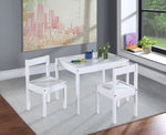 ZUN Della 3-Piece Solid Wood Kids Table & Two Chair Set, White B022P174731