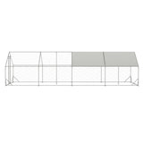 ZUN Large Metal Chicken Coop, Walk-in Chicken Run,Galvanized Wire Poultry Chicken Hen Pen Cage, Rabbits W2505P151776