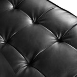 Mirod Mid-Century Modern PU Leather 3-Seat Sofa, Tufted Design, Solid Wood Legs, 2 Bolster Pillows, N760P285734B
