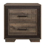 Rustic Style 1pc Nightstand Two-Tone Finish Embossed Faux-Wood Bed Side Table Bedroom Furniture B01149267