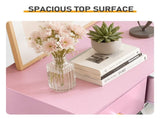 25.98"*15.75"*51.57" 6-tier 7-Drawer Cabinet Drawer Dresser with Gold Handles Macaron Pink 69590279