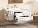 30'' Wall Mounted Bathroom Vanity, Floating Bathroom Storage Cabinet with 2 Drawers, 3 Holes Single N710P334915K