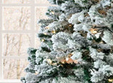 7 FT Pre-lit Snow Flocked Christmas Tree, Artificial Hinged Xmas Pine Tree with 1000 Branch Tips, 95387815