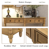 Console Table Sofa Table Easy Assembly with Two Storage Drawers and Bottom Shelf for Living Room, 04824171