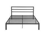 ZUN Queen Size Metal Bed Frame with Headboard Charcoal Grey W31181462