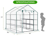 Mini Walk-in Greenhouse with PE Cover, 8-Shelf Indoor Outdoor Plant Gardening Green House for Garden 36309450