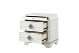 Laguna Modern Style 2-Drawer Night stand Made with Wood, Hidden Jewlry Drawer and Crystal Accents in B009P270825