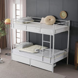 Twin Over Twin Convertible Bunk Bed with 2 Storage Drawers, Metal Bunk Bed Can be 65723139