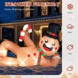 9.8 FT Lighted Christmas Inflatable Decoration, Large Inflatable Lying Gingerbread Man, Funny Blow 99519960