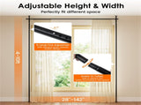 Drill-Free L-Shaped Room Divider Curtain Rod, Adjustable 28"-142"W x 4-10 ft H Heavy-Duty Partition 40379291