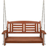 112*53*52cm 500lbs With Chain Double Wooden Swing Reddish Brown 97242072