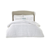 5 Piece Microfiber Ruffled Comforter Set White King B03596866