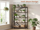 5-Tier Half-Moon Geometric Bookshelf Industrial Open Bookcase with Anti-Tipping Device 56997935