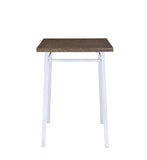 ZUN Oak and Chrome Square Bar Table B062P185732