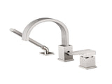 Waterfall Bathtub Faucet with Sprayer, 3-Hole Roman Filler with Hand Shower Deck Mount Waterfall W1224P206180