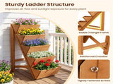 5-Tier Vertical Raised Garden Bed, Fir Wood Ladder Planter Stand for Vegetables Herbs Flowers 17183495