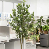 6FT Tall Artificial Plant Greenery Natural Artificial Tree Faux Potted Tree with Natural Look Leaves 39819826