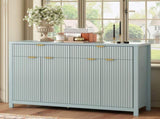 Modern Wave-Pattern Sideboard Cabinet with 2 Drawers and 4 Doors, 3-Level Adjustable Shelves, N711P269068C