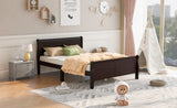 Queen Size Wood Platform Bed with Headboard and Wooden Slat Support WF289142AAP