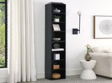 8-Tier Media Tower Rack, CD DVD Slim Storage Cabinet with Adjustable Shelves, Tall Narrow Bookcase W487P318935