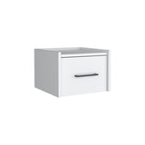 Floating Nightstand, Space-Saving Design with Handy Drawer and Surface, White B097P163089