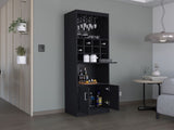Kevil 71-Inch Tall Bar Cabinet 5-Tier Modern Bar Cabinet with Glass Holder Stemware Rack, Wine B070P188835