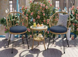 Outdoor Leisure Set, 2 Rattan Single Chairs with A Glass Round Table, Perfectly Suited for N711P256422V