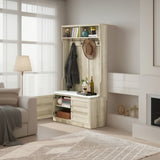 Wood Coat Rack, Storage Shoe Cabinet, with Clothes Hook, with Sponge Pad Product, Multiple Storage 67234760