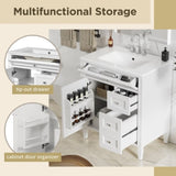 30'' Bathroom Vanity with Top Sink, Modern Bathroom Storage Cabinet with 2 Drawers and a Tip-out N710P250194K