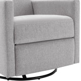 ZUN Modern Upholstered Rocker Nursery Chair Plush Seating Glider Swivel Recliner Chair, Gray PP297876AAE