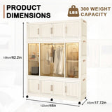 Portable Wardrobe Closet Storage Organizer for Clothes,Clothes Dresser,12 Magnetic Doors-12 Cubes & 58570545