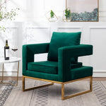 ZUN Lenola Contemporary Upholstered Accent Arm Chair, Green T2574P164510