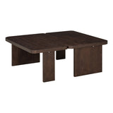 U-Can Modern Minimalist Coffee Table Set, Rectangle Coffee Table with Splicing Design, N724P232174P