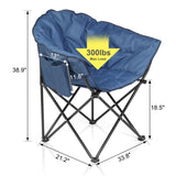 ZUN Camping Chair Blue Alloy Steel 60160598