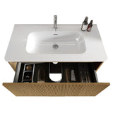 U088-Etna36W-306 Etna 36"Striped Natural Oak Bathroom Vanity with White Ceramic Sink, Wall Mounted W1865P293618