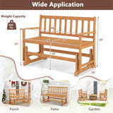 2-Person Wooden Outdoor Rocking ChairPatio Swing Rocking Loveseat 71712050