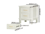 Nightstand with 2 Drawers,Modern Bedside Table with Gold Handles,Wood Accent Table for Small 42097321