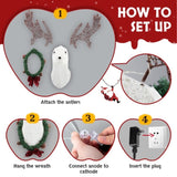 Lighted Christmas Wall Decor Reindeer Head, 39" Pre-lit 3D Rudolph Hanging Wreath for Front Door 30409245