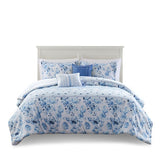 Full/Queen Floral Striped Comforter Set B035P203250