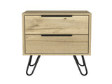 Light Oak 2-Drawer Rectangle Nightstand B06280317