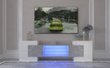 ZUN [Video] TV Console with Storage Cabinets, Long LED TV Stand Full RGB Color Selection, 31 Modes W1701P149171