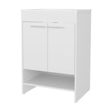 Shell Bathroom Vanity with 2 Doors and Open Storage, White B128P314797