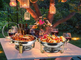4 Pack Round Chafing Dish Buffet Set,Stainless Steel 4.76QT Round Buffet Servers and Warmers, Thick 57843550