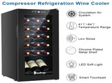 American Standard JC-53 AC 115V /60Hz 18Bottle/1.8Cu.Ft/52L/ Compressor Wine Cabinet Black 07940090