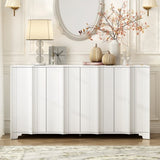 U_STYLE Sophisticated 4-Door Sideboard Adorned with Intricate Linear Accents and Luxurious N711P247438K