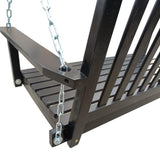 Front Porch Swing with Armrests, Wood Bench Swing with Hanging Chains,for Outdoor Patio ,Garden 39418244