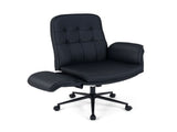 5-Position Adjustable Armrest Criss Cross Chair, Cat Scratch Leather Swivel Desk Chair with Side 83332883